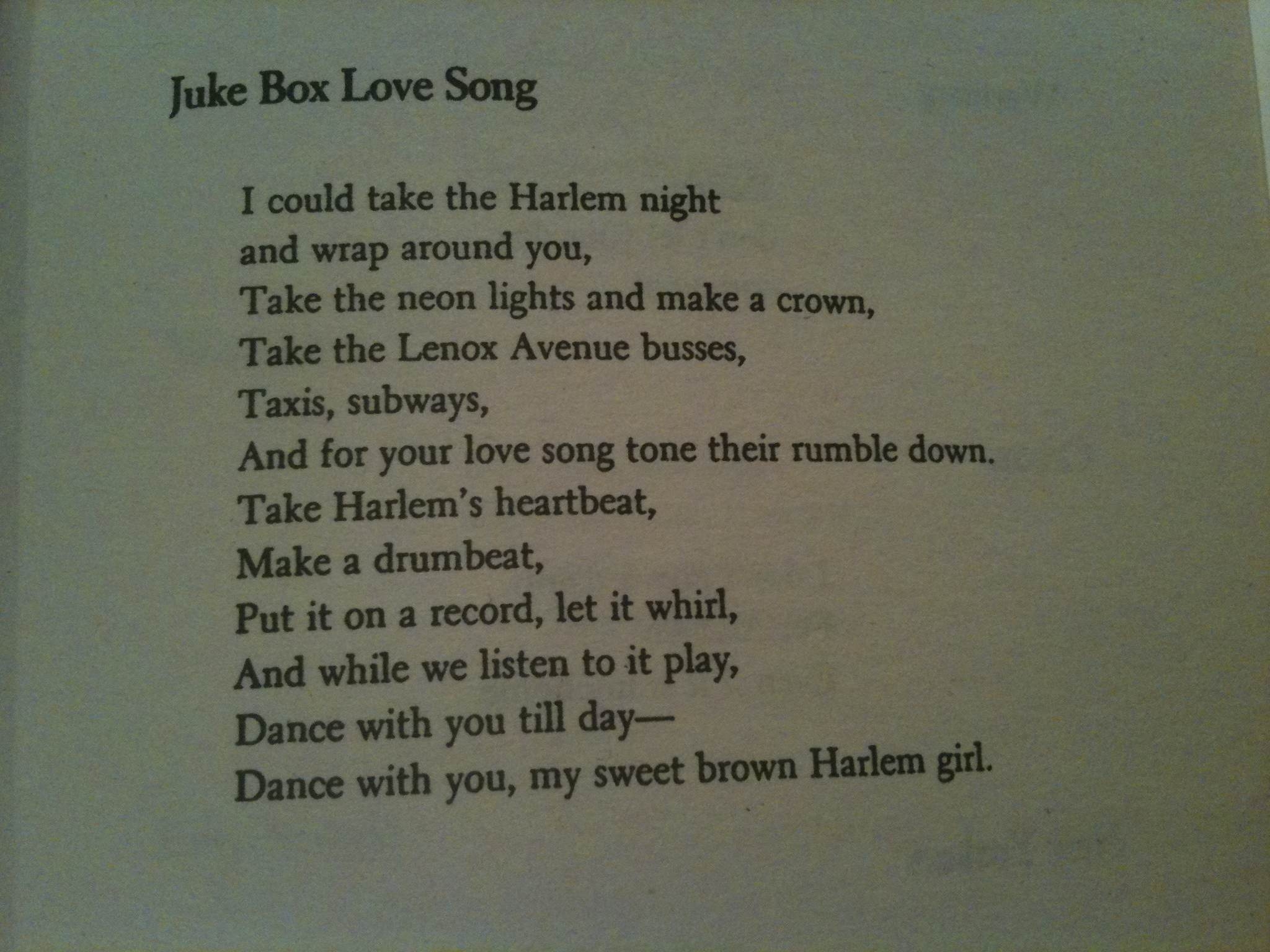 Langston Hughes: Juke Box Love Song